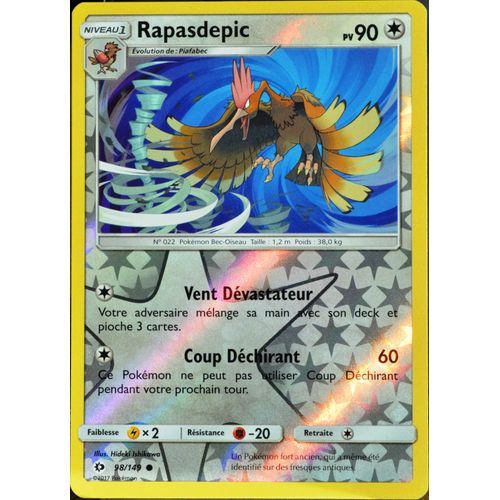 Carte Pokémon 98/149 Rapasdepic 90 Pv - Reverse Sm1 - Soleil Et Lune Neuf Fr