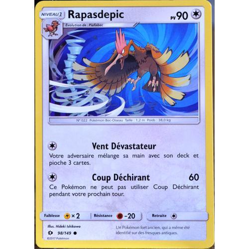 Carte Pokémon 98/149 Rapasdepic 90 Pv Sm1 - Soleil Et Lune Neuf Fr