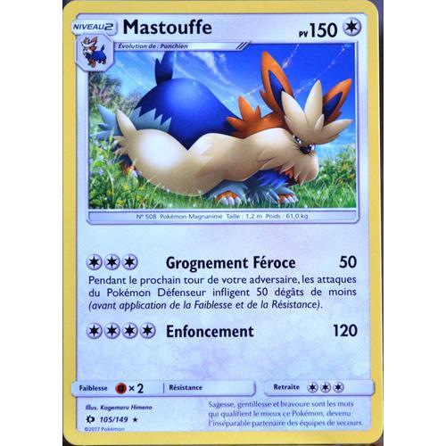 Carte Pokémon 105/149 Mastouffe 150 Pv Sm1 - Soleil Et Lune Neuf Fr