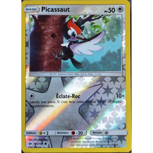 Carte Pokémon 106/149 Picassaut 50 Pv - Reverse Sm1 - Soleil Et Lune Neuf Fr