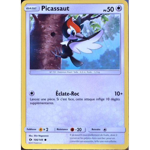 Carte Pokémon 106/149 Picassaut 50 Pv Sm1 - Soleil Et Lune Neuf Fr