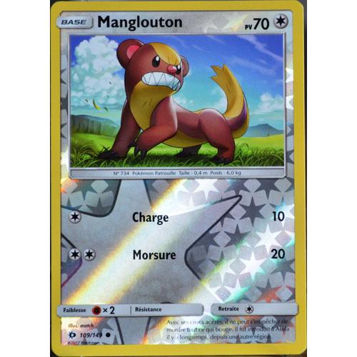 Carte Pokémon 109/149 Manglouton 70 Pv - Reverse Sm1 - Soleil Et Lune Neuf Fr