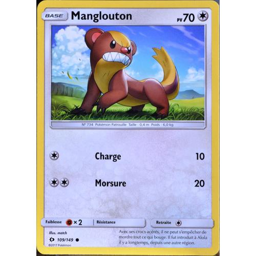 Carte Pokémon 109/149 Manglouton 70 Pv Sm1 - Soleil Et Lune Neuf Fr