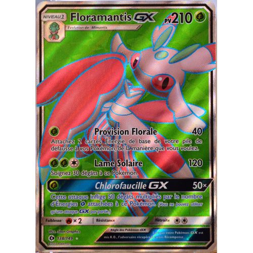 Carte Pokémon 138/149 Floramantis-Gx - Full Art Sm1 - Soleil Et Lune Neuf Fr