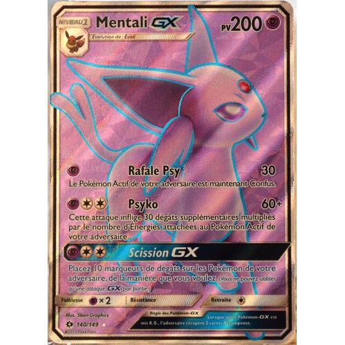 Carte Pokémon 140/149 Mentali-Gx - Full Art Sm1 - Soleil Et Lune Neuf Fr