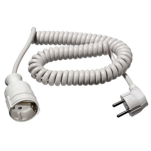 as-Schwabe 70412 Rallonge électrique spirale Câble blanc 4m H05VV
