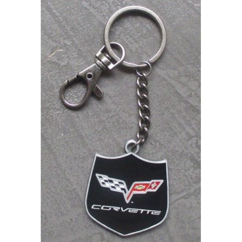 Porte Clé Chevrolet Corvette Métal Blason Auto Americaine