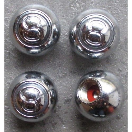 Bouchon Valve De Roue (X4) 8 Ball Chromé Auto Moto Billard