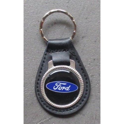 Porte Clé Metal Cuir Ford Logo Bleu Ovale Automobile Usa