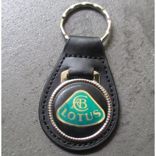 Porte Clé Métal Cuir Lotus Logo Noir Vert Voiture Anglaise