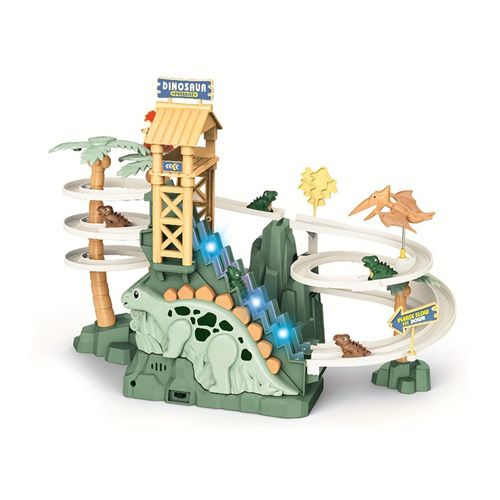 Ensemble De Jouets Électriques Pour Piste D'escalade De Dinosaure Avec Lumière Et Musique - Vert