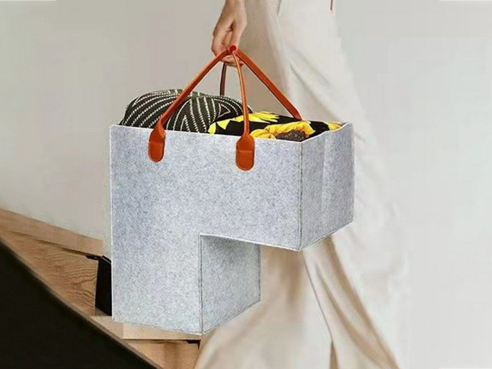Panier d'escalier pliable, 1 pice, sac de rangement pour ma... - 2