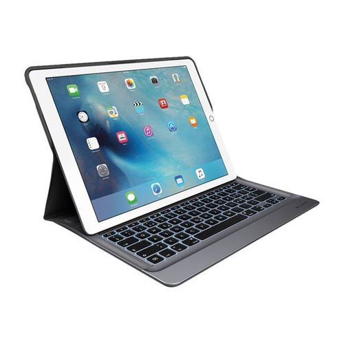 Logitech CREATE - Clavier et étui - rétroéclairé - Apple Smart connector - Français - argent, bleu classique - pour Apple 12.9-inch iPad Pro (1ère génération, 2e génération)