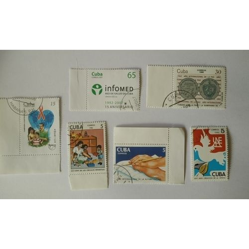 Lot 2 De 6 Timbres Cuba