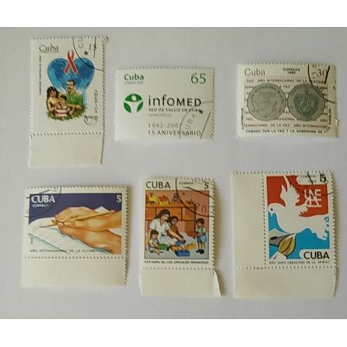 Lot 1 De 6 Timbres Cuba