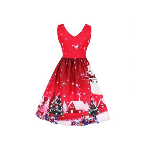 Robe De Noël Sans Manches Pour Femmes Robe Midi De Noël Fr 8