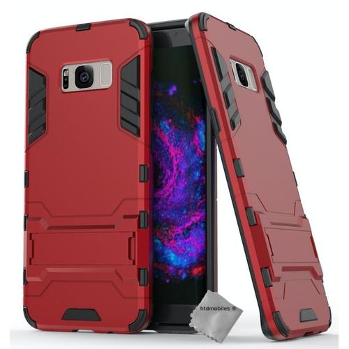 Housse Etui Coque Rigide Anti Choc Pour Samsung G955f Galaxy S8 Plus + Film Ecran - Rouge