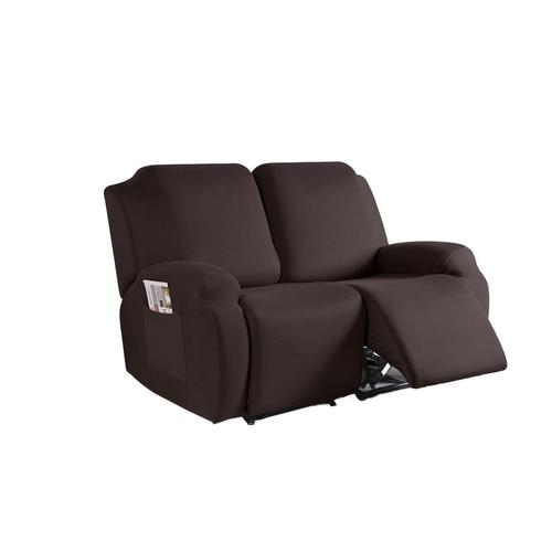 Housse De Canapé Extensible Pour Fauteuil Inclinable 2 Places - Café