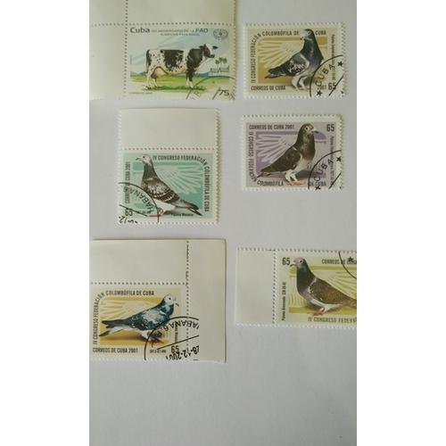 Lot 6 De 6 Timbres Cuba