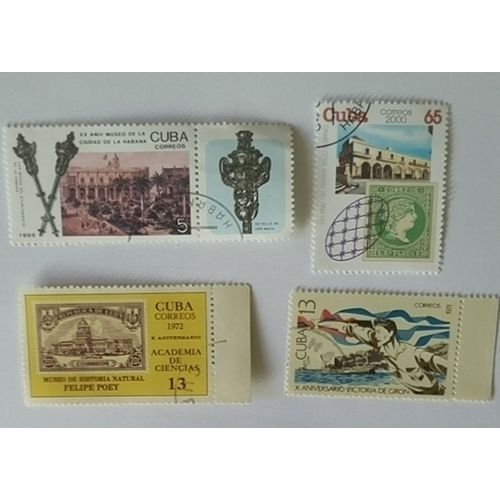 Lot 10 De 4 Timbres Cuba