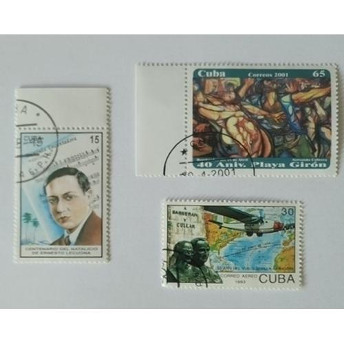 Lot 12 De 3 Timbres Cuba