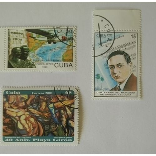 Lot 15 De 3 Timbres Cuba