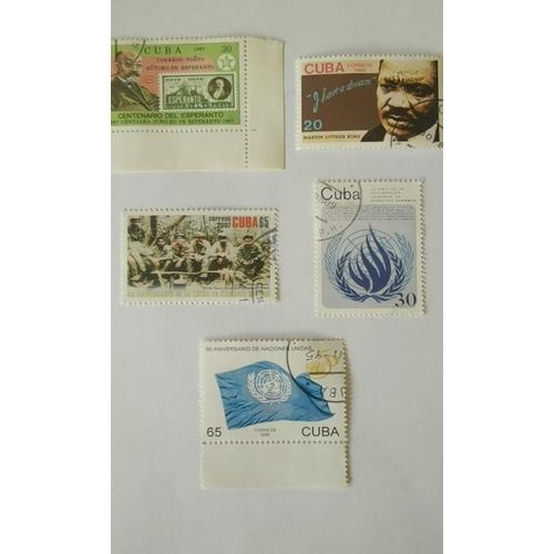 Lot 17 De 5 Timbres Cuba