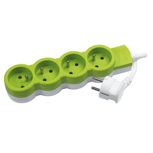 LEGRAND Rallonge multiprise standard 4x2 P+T cordon 1.5 m vert