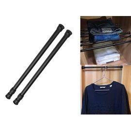 2x L Barres De Tension Noires Barres De Placard Tringles À Rideaux Tringles De Placard Tringles De Garde-Robe