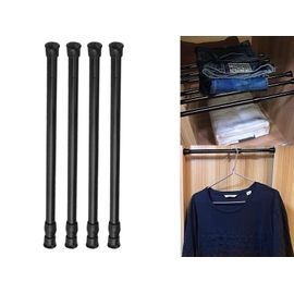 4x L Barres De Tension Noires Barres De Placard Tringles À Rideaux Tringles De Placard Tringles De Garde-Robe