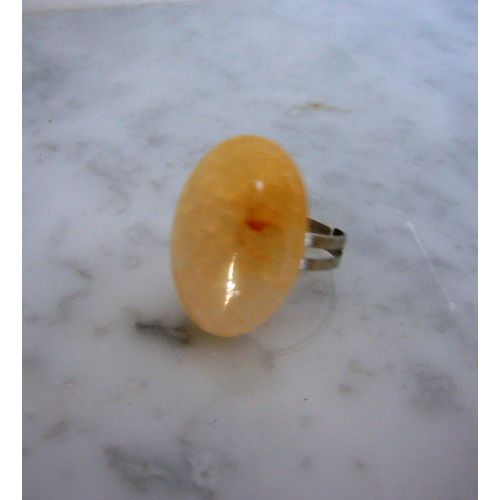 Bague Agate Beige Ajustable - Lithothérapie -
