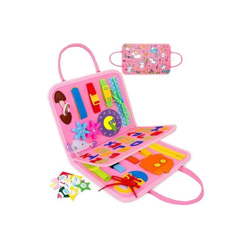 Planche Occupée Montessori, Jouet En Feutre, Jouet Éducatif De Voyage Pour Tout-Petits, Style Licorne Rose