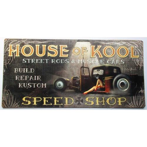 Plaque Tole Épaisse House Of Kool Hot Rod Speed Shop Tole Us