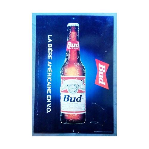 Plaque Tole Budweiser Ancienne