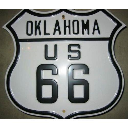Plaque Route 66 Blason Oklahoma Tole Publicitaire Usa Loft