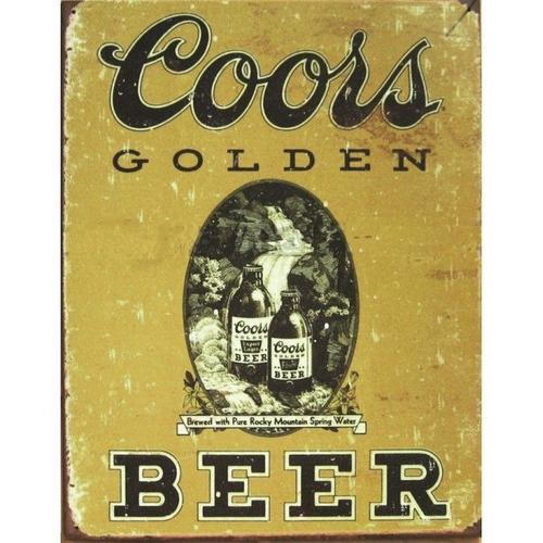 Plaque Coors Golden Beer Biere Tole Deco Bar Pub Usa Cuisine