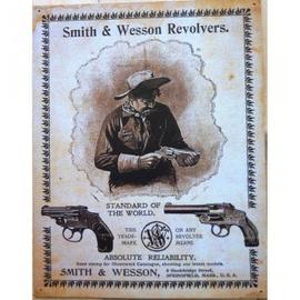 plaque smith & wesson drapeau usaen revolver croisé pub usa