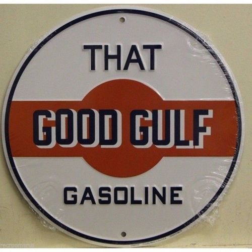 Plaque Gulf Goog Gulf 30cm Ronde Deco Garage Loft Diner Usa