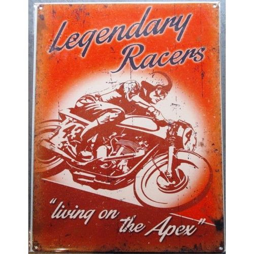 Plaque Legendary Racers Moto Ancienne Tole Deco Garage
