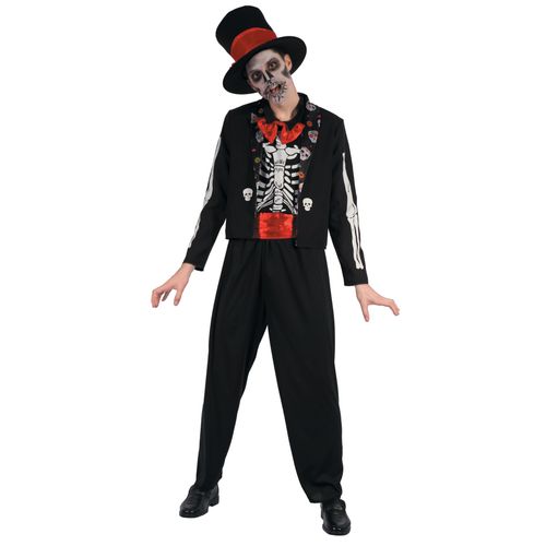 Déguisement Squelette Motifs Dia De Los Muertos Homme - Taille: Xl