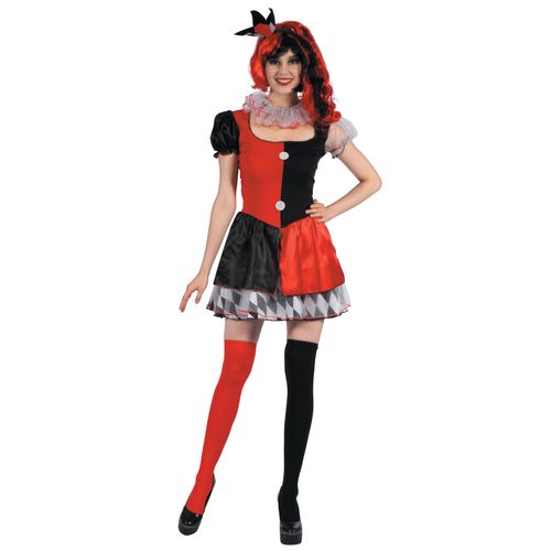 Déguisement Arlequin Rouge Et Noir Femme - Taille: L