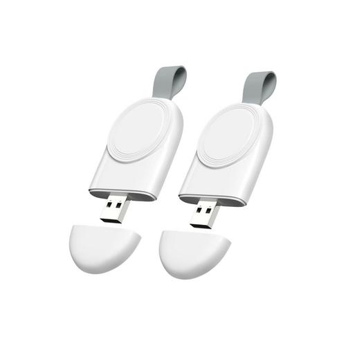 2 Chargeurs Sans Fil Pour Apple Watch, Station De Charge Magnétique Usb Portable Sans Fil