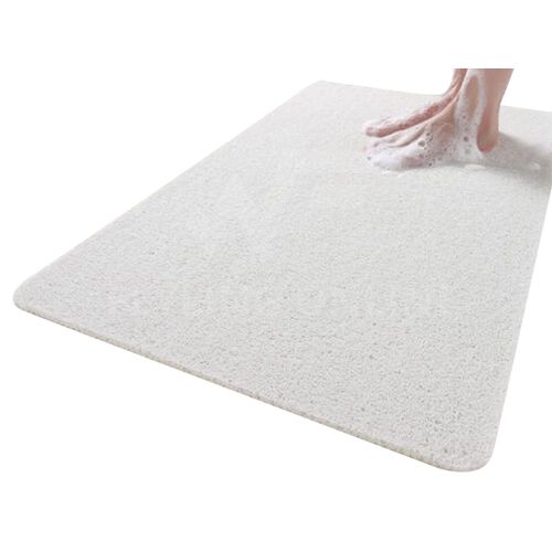 Tapis De Douche Antidérapant En Pvc Luffa, 40x60cm, Tapis De Baignoire À Séchage Rapide, Blanc