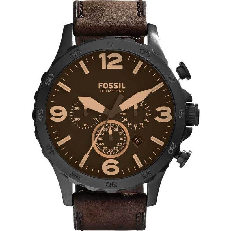 Fossil Montre Marron Chronographe Hommes Nate JR1487 | Rakuten