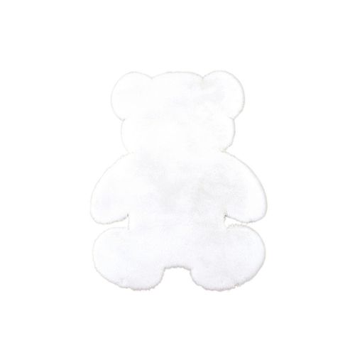 Tapis En Peluche En Forme D'ours, 60x45cm, Tapis De Sol Moelleux, Paillasson Blanc