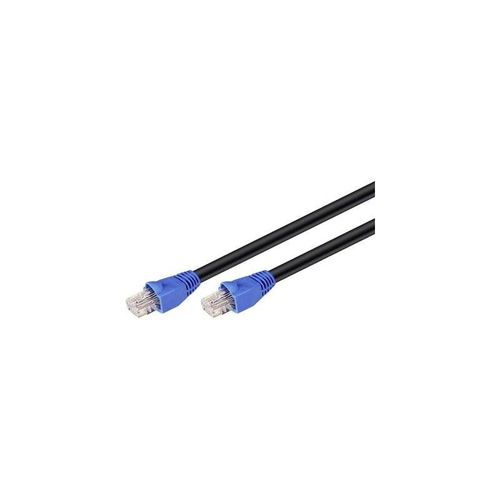 goobay - Cordon de raccordement - RJ-45 (M) pour RJ-45 (M) - 40 m - UTP - CAT 6 - démarré, extérieur, sans crochet, solide - noir, bleu