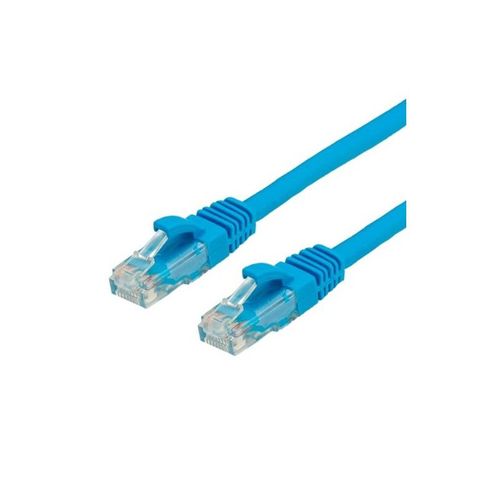 VALUE - Cordon de raccordement - RJ-45 (M) pour RJ-45 (M) - 1 m - UTP - CAT 6 - sans halogène, moulé, bloqué - bleu