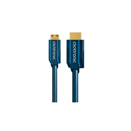 HDMI câble de raccordement [1x HDMI-prise mâle - 1x HDMI-prise mâle C Mini] 2 m bleue clicktronic