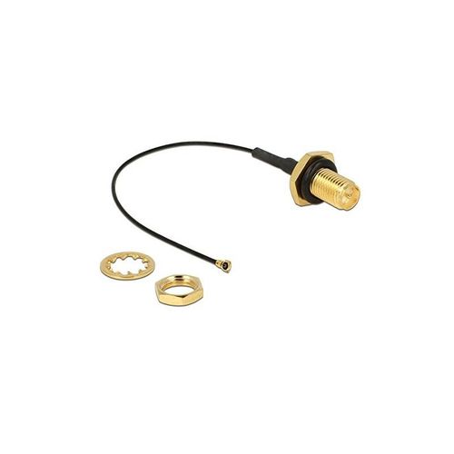 DeLOCK - Câble d'antenne - RP-SMA (F) pour MHF4 (M) - 10 cm - coaxial - noir