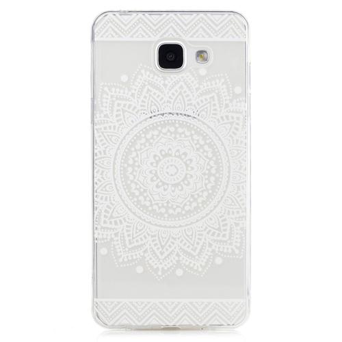 Hq-Cloud® Coque Étui Transparent En Tpu Silicone Pour Samsung Galaxy A3 ( Version 2016 ) Sm-A310f A310m En  Blanc  Transparent Motif Mandala Design Soleil Indien